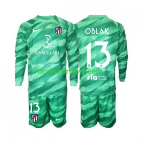 Koszulka Atlético Madryt Jan Oblak 13 Bramkarska Dziecięcy Wyjazdowe Koszulki Piłkarskie Zielony 2023-2024 Długi Rękaw